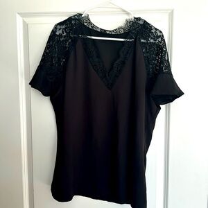 Black lace blouse, plus size